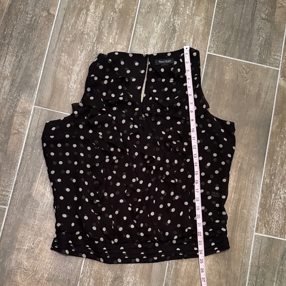 White House Black Market Sleeveless Polka Dot Blouse - Picture 8 of 8
